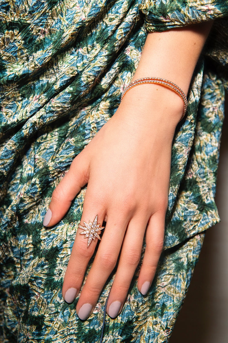 INNER LIGHT BANGLE ROSEGOLD AND WHITE