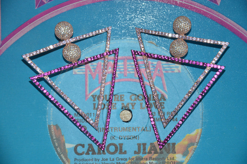 STUDIO 54 EARRINGS PINK AND WHITE