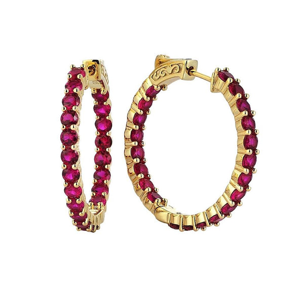 INDIA HOOPS YELLOW GOLD AND PINK