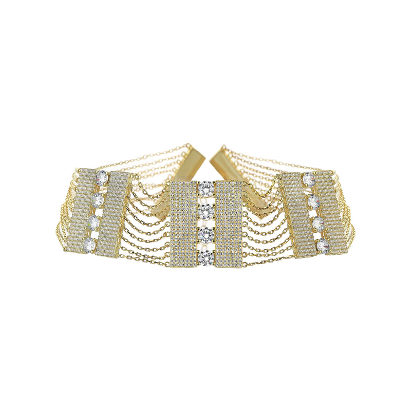 PLANET EARTH CHOKER YELLOW GOLD